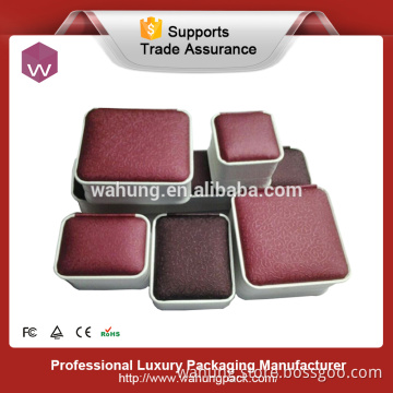 unique fancy square leather jewerly box for necklace earrings
